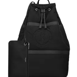 Yves Saint Laurent Black Nylon Drawstring Backpack With Leather Accents And Functional Design size:31×49×25 #B54268