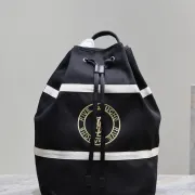 Yves Saint Laurent Rive Gauche Embroidered Drawstring Backpack With Contrast Stripes size:31×49×25 #B54269