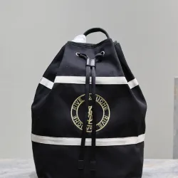Yves Saint Laurent Rive Gauche Embroidered Drawstring Backpack With Contrast Stripes size:31×49×25 #B54269