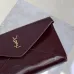 SAINT LAURENT Cassandra Envelope Clutch – Burgundy Smooth Leather with Gold YSL Logo (Detachable Chain Strap) #B58776
