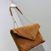 SAINT LAURENT Cassandra Large Envelope Shoulder Bag – Tan Suede with Gold YSL Logo (Detachable Chain Strap) #B58774