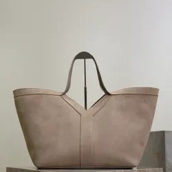 SAINT LAURENT Cassandre Envelope Chain Pouch – Camel Suede Leather with Gold YSL Logo #B58754