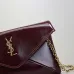 SAINT LAURENT Cassandre Envelope Chain Pouch – Hot Wine Lambskin Leather with Gold YSL Logo #B58752