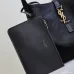 SAINT LAURENT Le 5 à 7 Hobo Bag Set – Black Haircalf with Matching Pouch & Gold YSL Logo (Adjustable Strap) #B58762