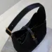 SAINT LAURENT Le 5 à 7 Hobo Bag Set – Black Haircalf with Matching Pouch & Gold YSL Logo (Adjustable Strap) #B58762