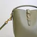 SAINT LAURENT Le 5 à 7 Small Bucket Bag – Olive Green Smooth Leather with Gold YSL Logo (Adjustable Crossbody Strap) #B58773