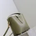SAINT LAURENT Le 5 à 7 Small Bucket Bag – Olive Green Smooth Leather with Gold YSL Logo (Adjustable Crossbody Strap) #B58773