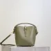 SAINT LAURENT Le 5 à 7 Small Bucket Bag – Olive Green Smooth Leather with Gold YSL Logo (Adjustable Crossbody Strap) #B58773