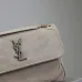 SAINT LAURENT Loulou Medium Shoulder Bag – Light Beige Suede with Chevron Quilt & Tone-On-Tone YSL Logo (Convertible Chain Strap) #B58767