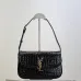 SAINT LAURENT Solferino Small Shoulder Bag – Black Croc-Embossed Patent Leather with Gold YSL Cassandre Closure  #B58751