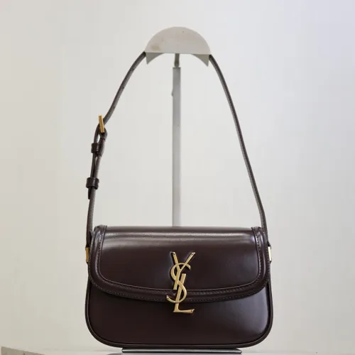 SAINT LAURENT Solferino Small Shoulder Bag – Deep Burgundy Box Leather with Iconic YSL Cassandre Closure  #B58750