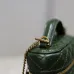 Saint Laurent 819285 GABY Mini Chain Cosmetic Bag - Dark Green Quilted Leather with Detachable Strap #B59504