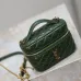 Saint Laurent 819285 GABY Mini Chain Cosmetic Bag - Dark Green Quilted Leather with Detachable Strap #B59504