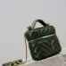 Saint Laurent 819285 GABY Mini Chain Cosmetic Bag - Dark Green Quilted Leather with Detachable Strap #B59504