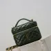 Saint Laurent 819285 GABY Mini Chain Cosmetic Bag - Dark Green Quilted Leather with Detachable Strap #B59504
