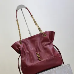 Saint Laurent 833948 Jamie 4.3 Large POCHON Bucket Bag - Burgundy Lambskin with Chain Strap #B59503 Saint Laurent 833948 Jamie 4.3 Large POCHON Bucket Bag - Burgundy Lambskin with Chain Strap #B59503