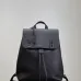 Saint Laurent Black Leather City Backpack with Metal Plaque Detail #B54561