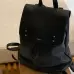 Saint Laurent Black Leather City Backpack with Metal Plaque Detail #B54561