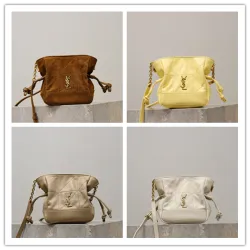 Saint Laurent Jamie Mini Crossbody Bag (859174) - Lambskin Leather, Drawstring Closure, 14.5×15.5×8cm #B59979