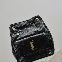 Saint Laurent Niki Crinkled Leather Tote (862295) - Logo Detail, Adjustable Strap, 25×30×8-12cm #B59978