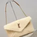 Saint Laurent Shearling Envelope Chain Clutch (769307) - Leopard Texture, Convertible Strap, 29.5×18×4.5cm #B59984