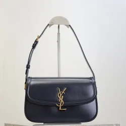 Saint Laurent Solferino Box Shoulder Bag (832330) - Italian Box Leather, CASSANDRE Lock, 24.5×15×8.5cm #B59982