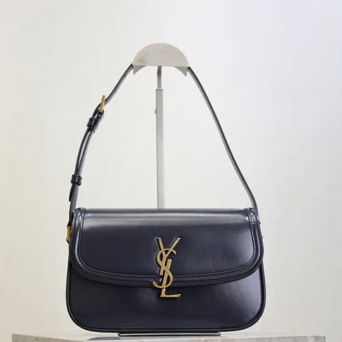 Saint Laurent Solferino Box Shoulder Bag (832330) - Italian Box Leather, CASSANDRE Lock, 24.5×15×8.5cm #B59982