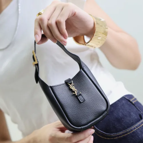 Saint Laurent Women's Mini Leather Bag Iconic YSL Logo Compact  for Luxury Fashion Aficionados #B57457