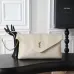 YSL 769307 LE Envelope Off White Lambskin Fold Clutch Evening Handbag #B65999