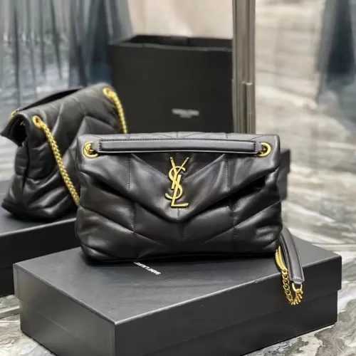 YSL AAA leather shoulder bag Black #B35784