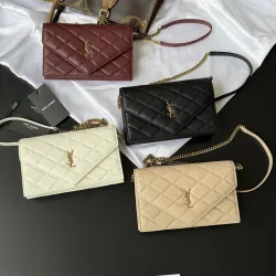 YSL Quilted Leather Becky Chain Bag 871149 W20xH13xD5cm #B67180 YSL Quilted Leather Becky Chain Bag 871149 W20xH13xD5cm #B67180
