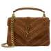 YSL Saint Laurent College Medium Studded Suede Crossbody size:24×17×6cm #B53688