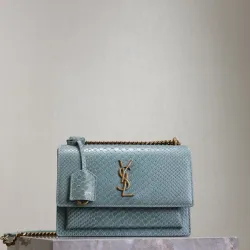 YSL Sunset Crossbody Bag Crocodile Embossed Leather size:22×8×6cm #B53642