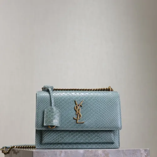 YSL Sunset Crossbody Bag Crocodile Embossed Leather size:22×8×6cm #B53642