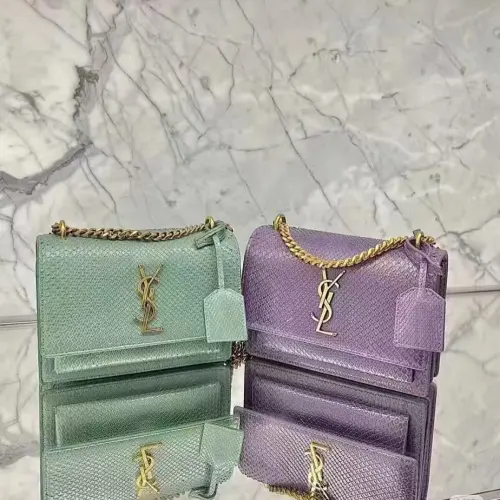 YSL Uptown Gold Snakeskin Clutch, 27 x 16 x 2 cm #B63195