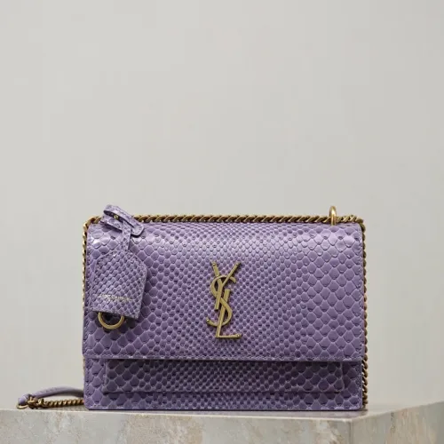 YSL Uptown Gold Snakeskin Clutch, 27 x 16 x 2 cm #B63197
