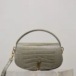 YSL VOLTAIRE Crocodile-Embossed Handbag, 24 x 15 x 5 cm #B63193 YSL VOLTAIRE Crocodile-Embossed Handbag, 24 x 15 x 5 cm #B63193