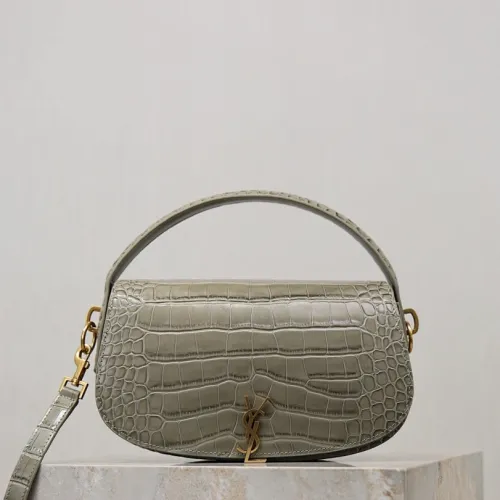 YSL VOLTAIRE Crocodile-Embossed Handbag, 24 x 15 x 5 cm #B63193
