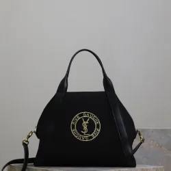 Yves Saint Laurent Rive Gauche Embroidered Top - Handle Bag With Leather Accents size:42×32×18cm #B54270