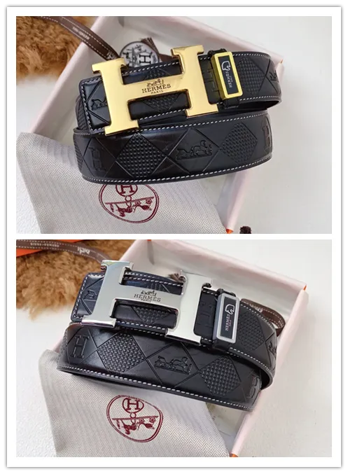 Hermes H Buckle Leather Belt 3.8 cm #B45657