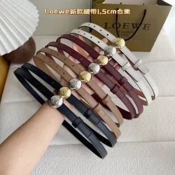 Loewe Leather Belts Luxury Design Fashion Original leather Genuine packaging width:1.5cm #B53945