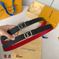 Men's Louis Vuitton AAA+ reversible Belts 3cm #B33396