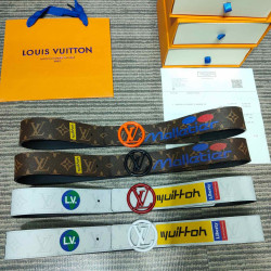 Men's Louis Vuitton AAA+ reversible Leather Belts W4cm #9129986