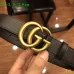 Leather Men's Gucci AAA+ black Belts double G buckle #9111462