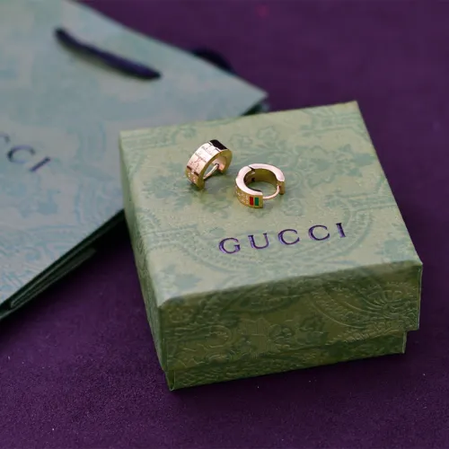 Gucci Heritage Gold Studs Classic Interlocking G Design earring #B52223