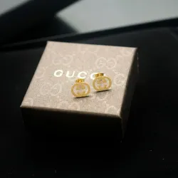 Gucci Heritage Gold Studs Classic Interlocking G Design earring #B52225