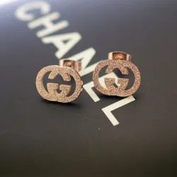 Gucci Heritage Gold Studs Classic Interlocking G Design earring #B52227
