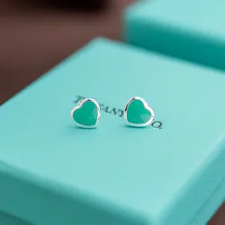 Tiffany Cute Heart Stud Earrings   Colorful Everyday Jewelry for Women #B52237