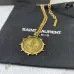 Saint Laurent Vintage Coin Pendant Necklace Anchor & Portrait Medallion Gold Silver Designer Jewelry #B65954