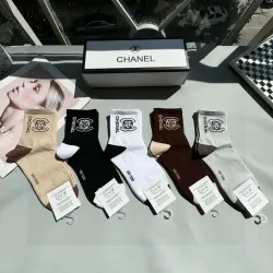 Chanel Trendy Letter Crew  logo Socks  #B59249